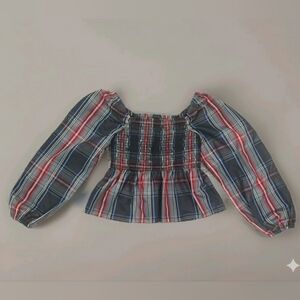 J.Crew Women’s Size Small Plaid Off The Shoulder Top - NWT - Smocked